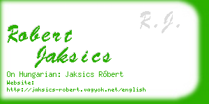 robert jaksics business card